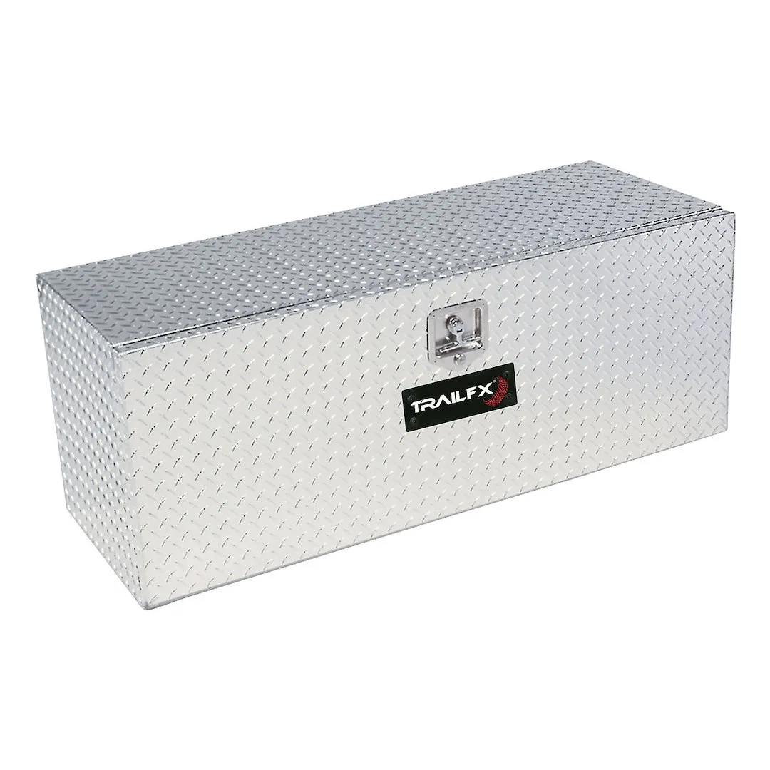 190361 – TRAILFX Tool Box, Underbody Single Lid Diamond Tread Bright Polished 16 Gauge Aluminum 36 Inch Length x 17-1...